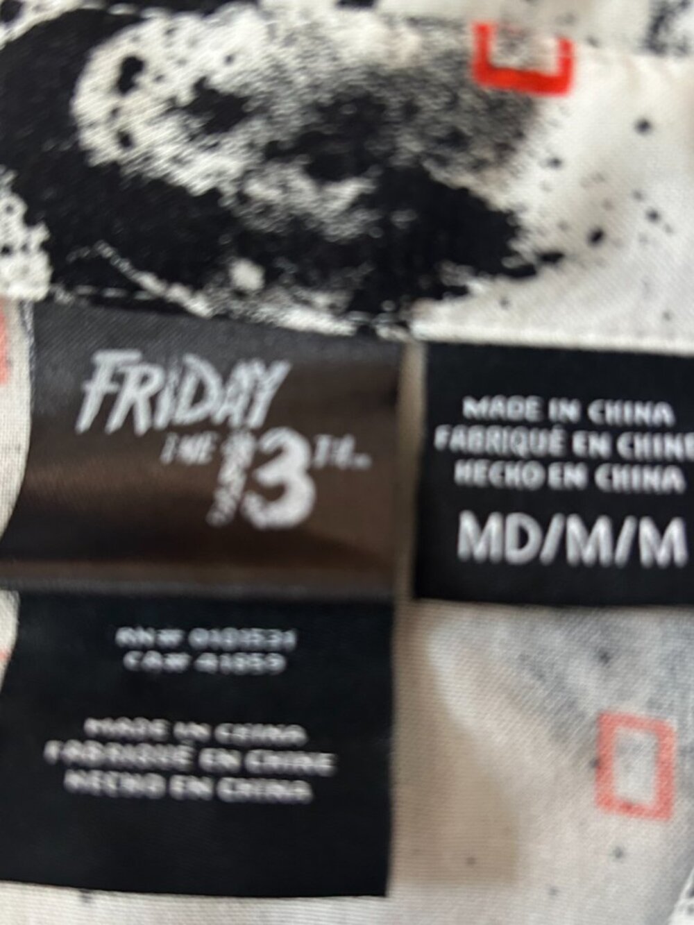 Friday the 13th Jason Voorhees Men's Short-Sleeve Button-Up Shirt Size Medium - Picture 7 of 10